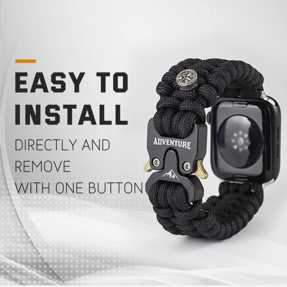 Paracord Band Compatible with Apple Watch Band 38mm 40mm 41mm 42mm 44mm 45mm - Picture 3 of 5